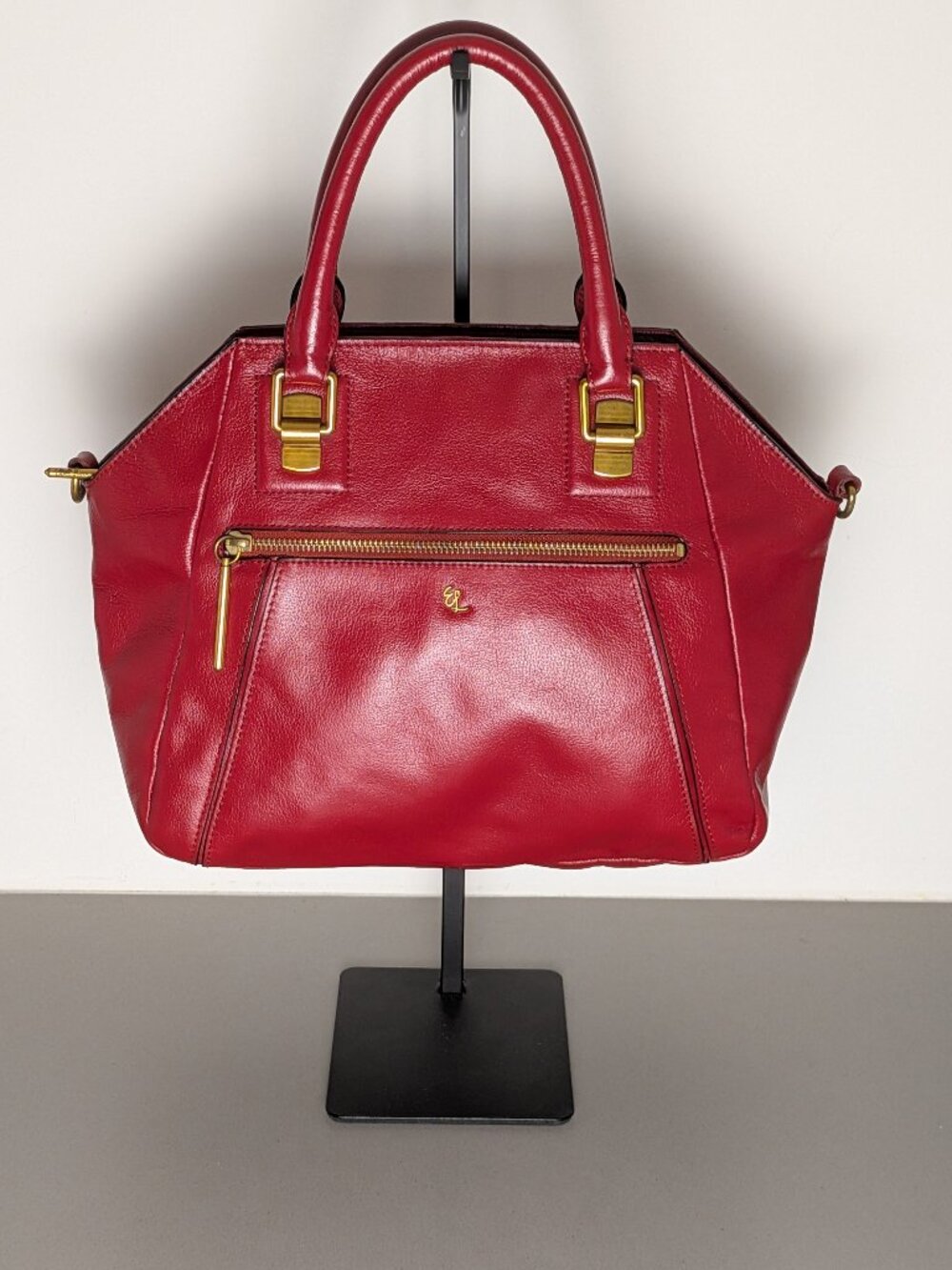 Elliott Lucca Red Leather Handbag Purse Womens